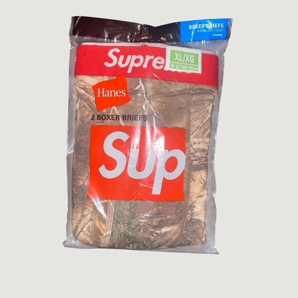 Supreme Hanes Real Tree Boxer Briefs XL/XG Mens 2 Pack Camo Underwear HypeBeast